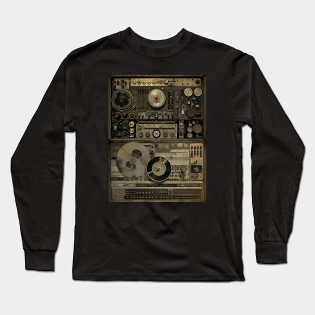 Vintage  Setup Audio HiFi Sound System MixedBlack white Long Sleeve T-Shirt by susugantung99